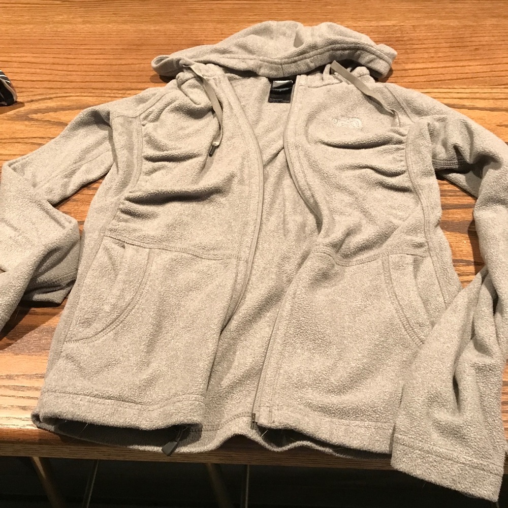 Women's Gray North Face Fleece Jacket